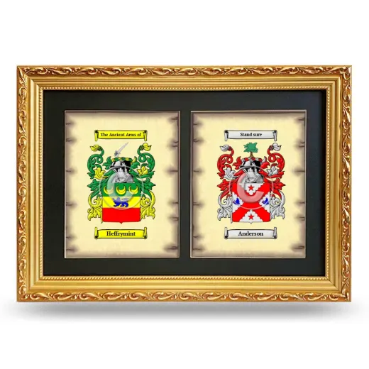 Double Coat of Arms Framed - Gold