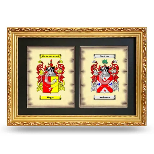 Double Coat of Arms Framed - Gold