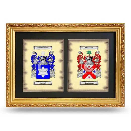 Double Coat of Arms Framed - Gold