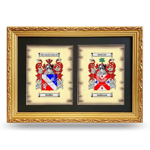 Double Coat of Arms Framed - Gold