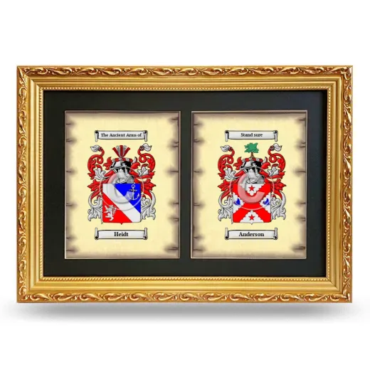 Double Coat of Arms Framed - Gold