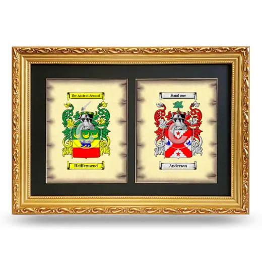 Double Coat of Arms Framed - Gold