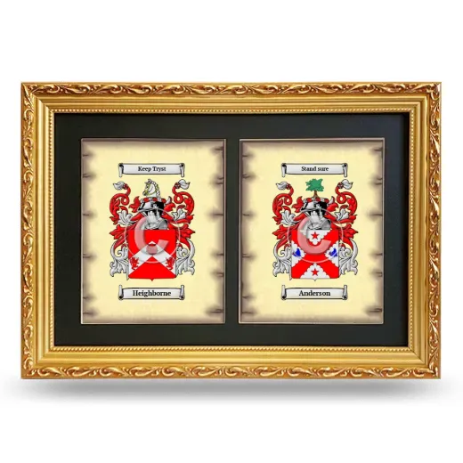 Double Coat of Arms Framed - Gold