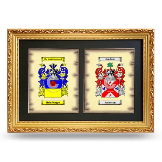Double Coat of Arms Framed - Gold