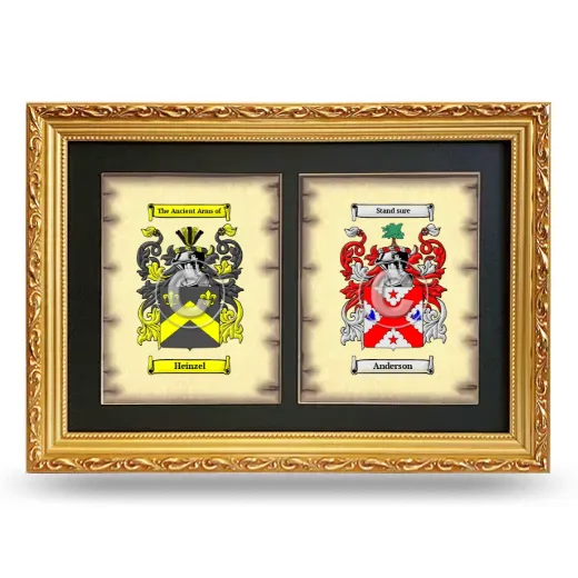 Double Coat of Arms Framed - Gold