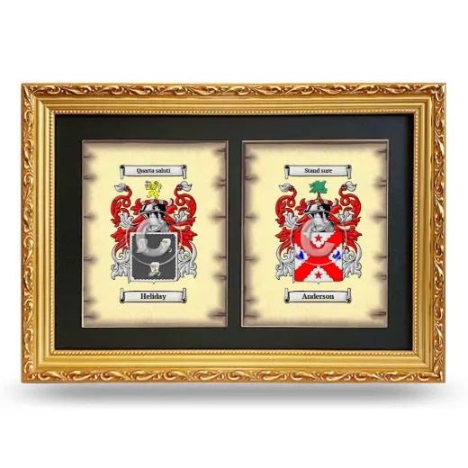 Double Coat of Arms Framed - Gold