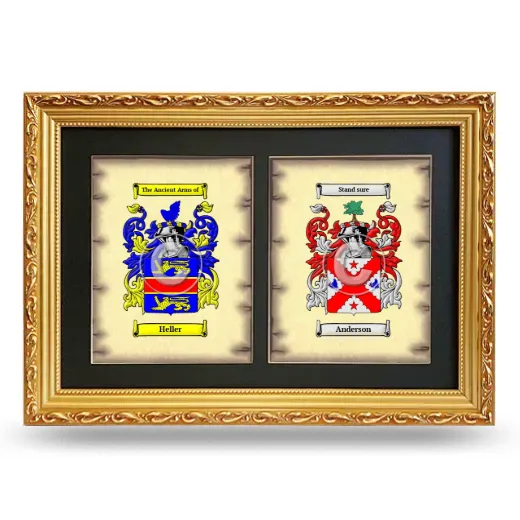 Double Coat of Arms Framed - Gold