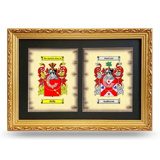 Double Coat of Arms Framed - Gold