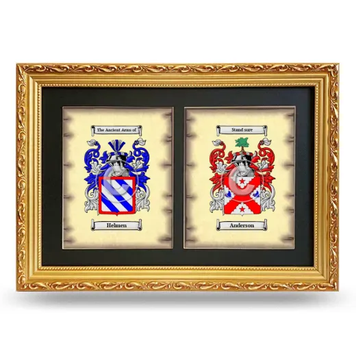 Double Coat of Arms Framed - Gold