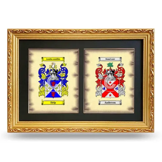 Double Coat of Arms Framed - Gold
