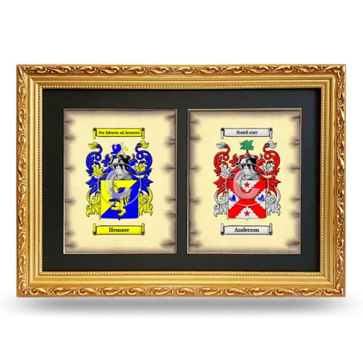 Double Coat of Arms Framed - Gold