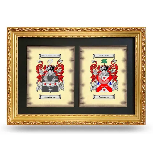 Double Coat of Arms Framed - Gold