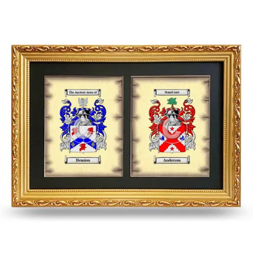Double Coat of Arms Framed - Gold