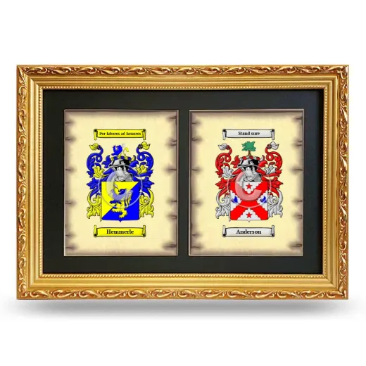 Double Coat of Arms Framed - Gold