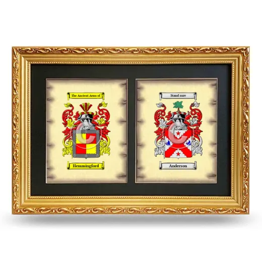 Double Coat of Arms Framed - Gold