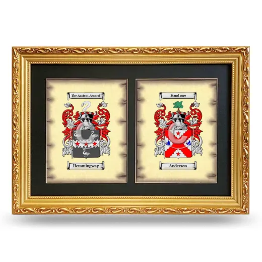 Double Coat of Arms Framed - Gold