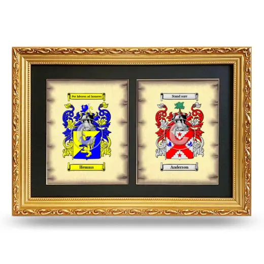 Double Coat of Arms Framed - Gold