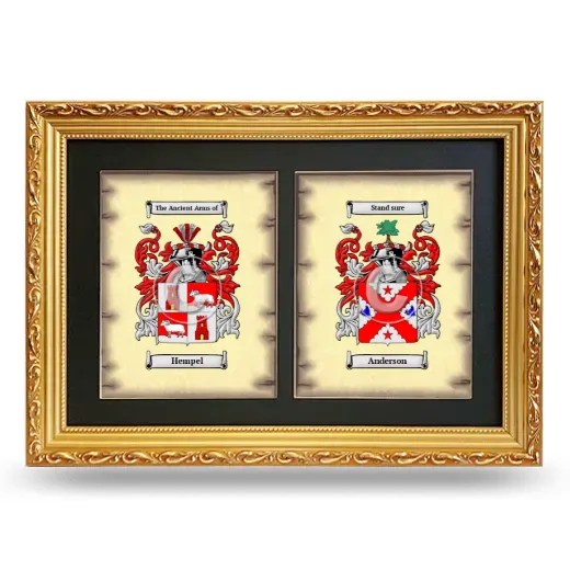 Double Coat of Arms Framed - Gold