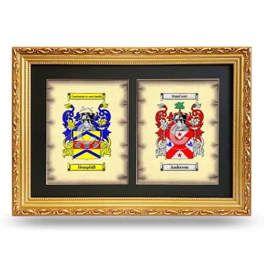 Double Coat of Arms Framed - Gold