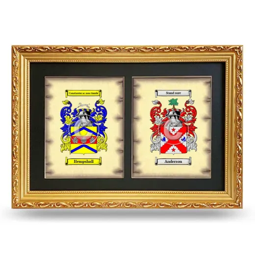 Double Coat of Arms Framed - Gold