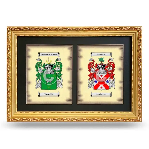 Double Coat of Arms Framed - Gold