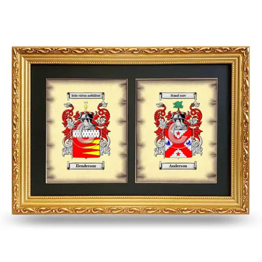 Double Coat of Arms Framed - Gold