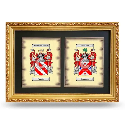 Double Coat of Arms Framed - Gold