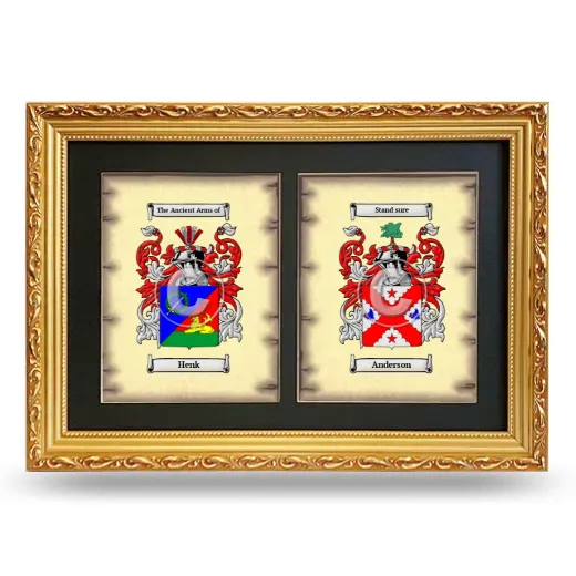 Double Coat of Arms Framed - Gold