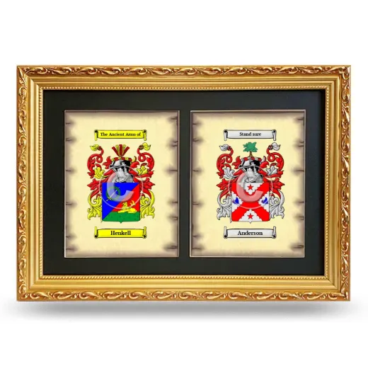 Double Coat of Arms Framed - Gold
