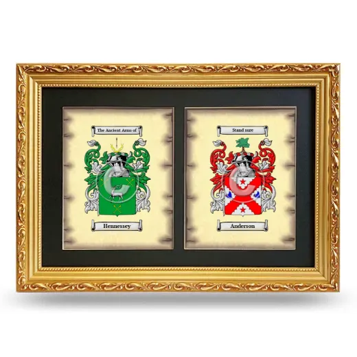 Double Coat of Arms Framed - Gold