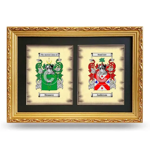 Double Coat of Arms Framed - Gold
