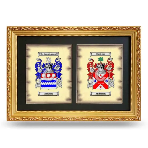 Double Coat of Arms Framed - Gold