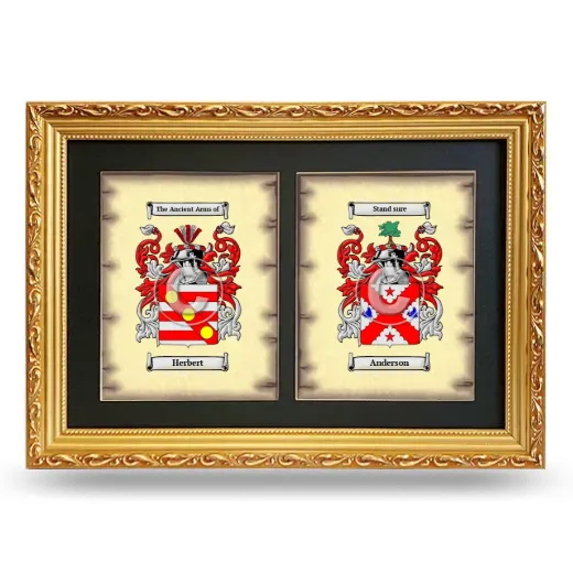Double Coat of Arms Framed - Gold
