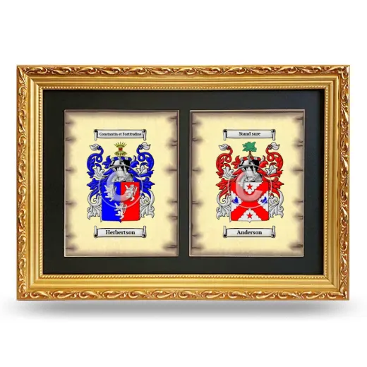 Double Coat of Arms Framed - Gold