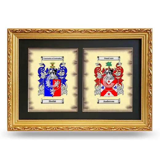 Double Coat of Arms Framed - Gold