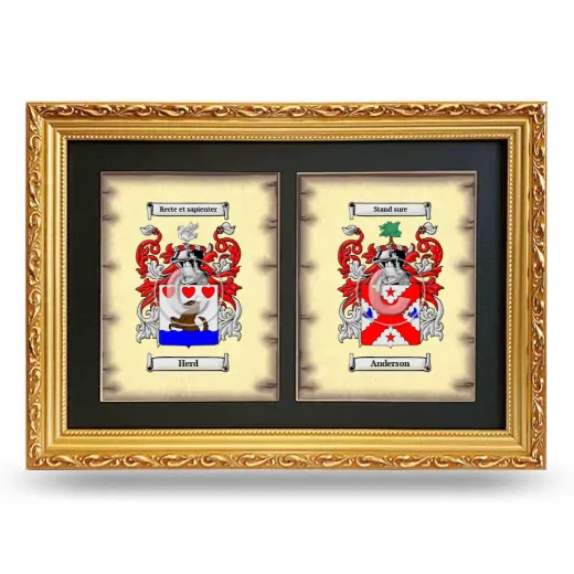Double Coat of Arms Framed - Gold