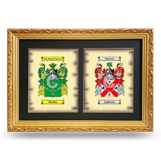 Double Coat of Arms Framed - Gold