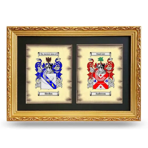 Double Coat of Arms Framed - Gold