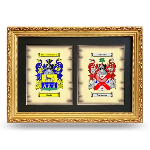 Double Coat of Arms Framed - Gold