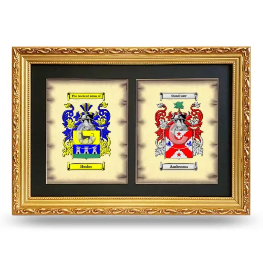 Double Coat of Arms Framed - Gold