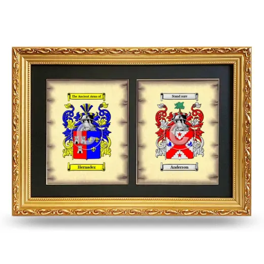 Double Coat of Arms Framed - Gold