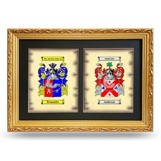 Double Coat of Arms Framed - Gold