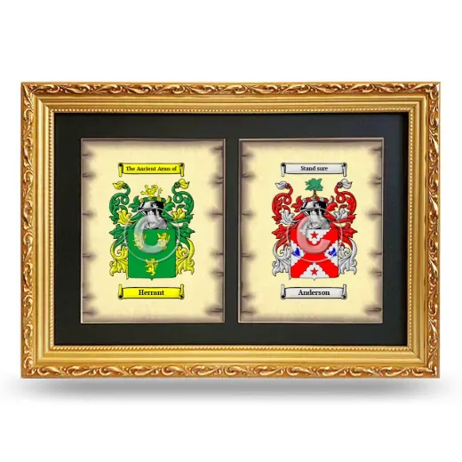 Double Coat of Arms Framed - Gold