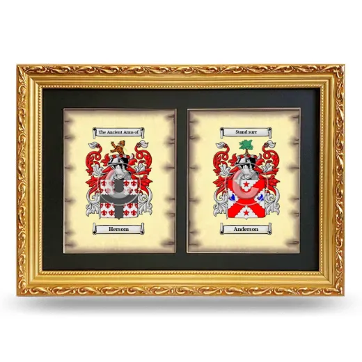 Double Coat of Arms Framed - Gold