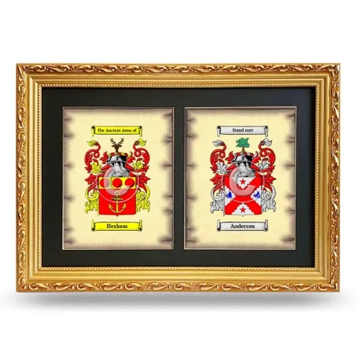 Double Coat of Arms Framed - Gold