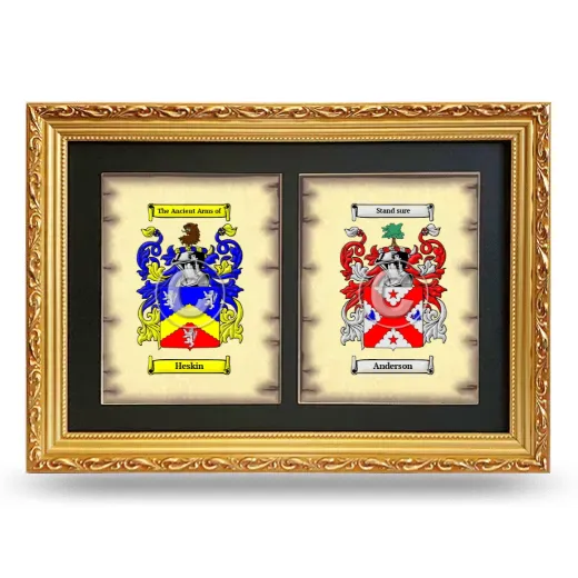 Double Coat of Arms Framed - Gold
