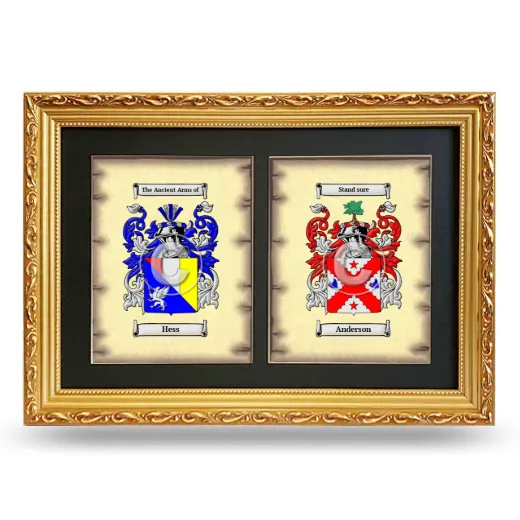 Double Coat of Arms Framed - Gold
