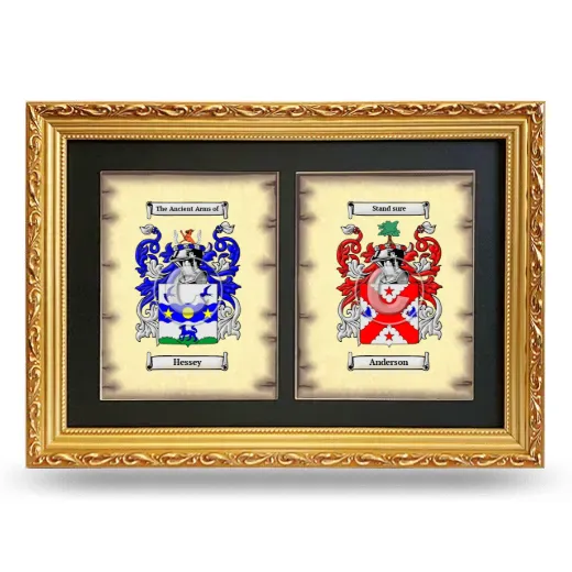 Double Coat of Arms Framed - Gold
