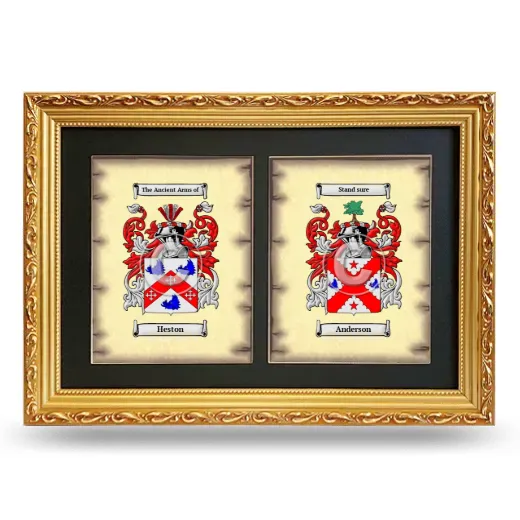 Double Coat of Arms Framed - Gold