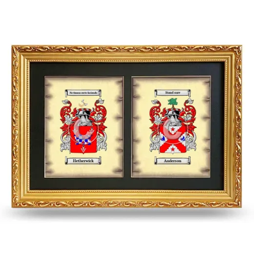 Double Coat of Arms Framed - Gold
